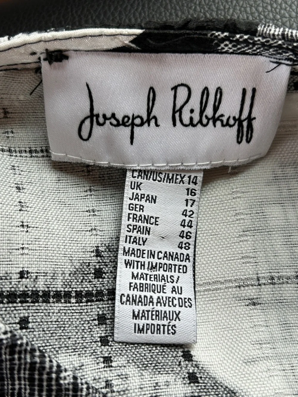 Joseph Ribkoff Art To Wear Black White Abstract Dot Button-Front Jacket Size 14 - Picture 6 of 9